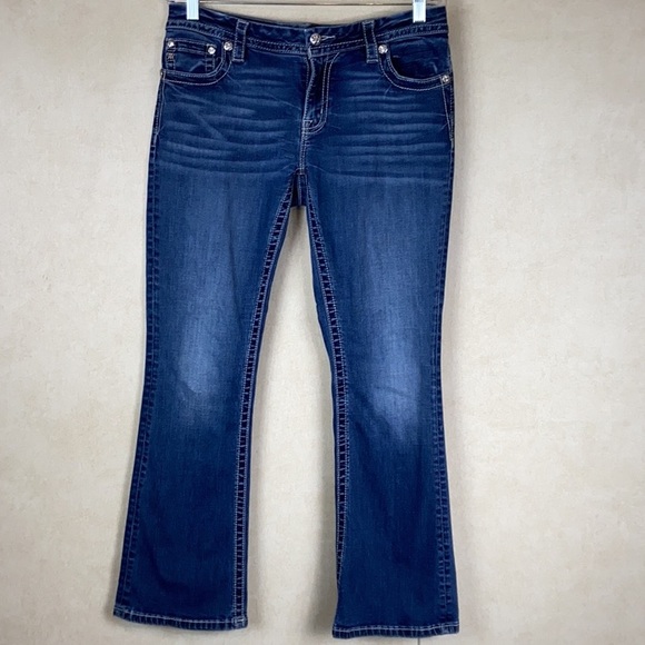 Miss Me Denim - Miss Me Mid-Rise Boot Cut Denim Blue Jeans Women’s Size 30X31